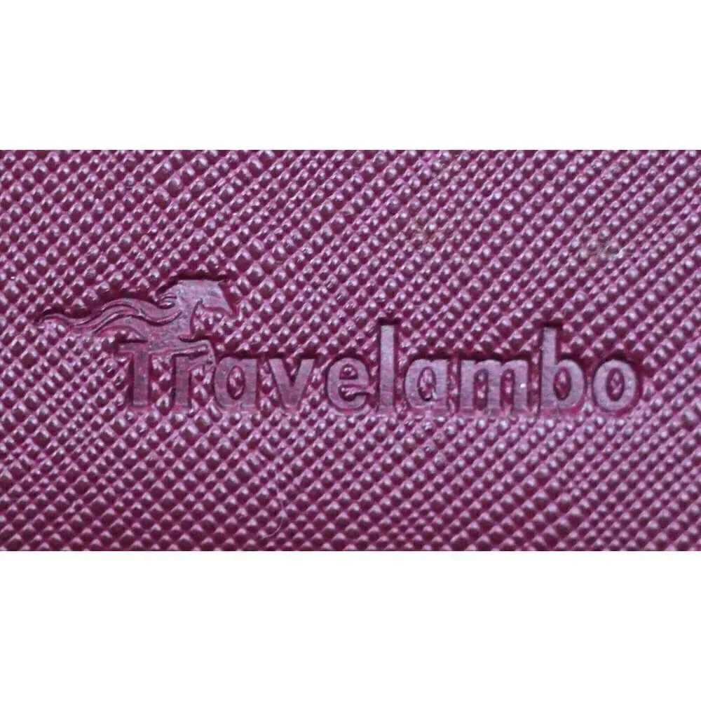 TRAVELAMBO BURGUNDY GENUINE LEATHER ID COIN BILL HOLDER WALLET TRIFOLD CLUTCH